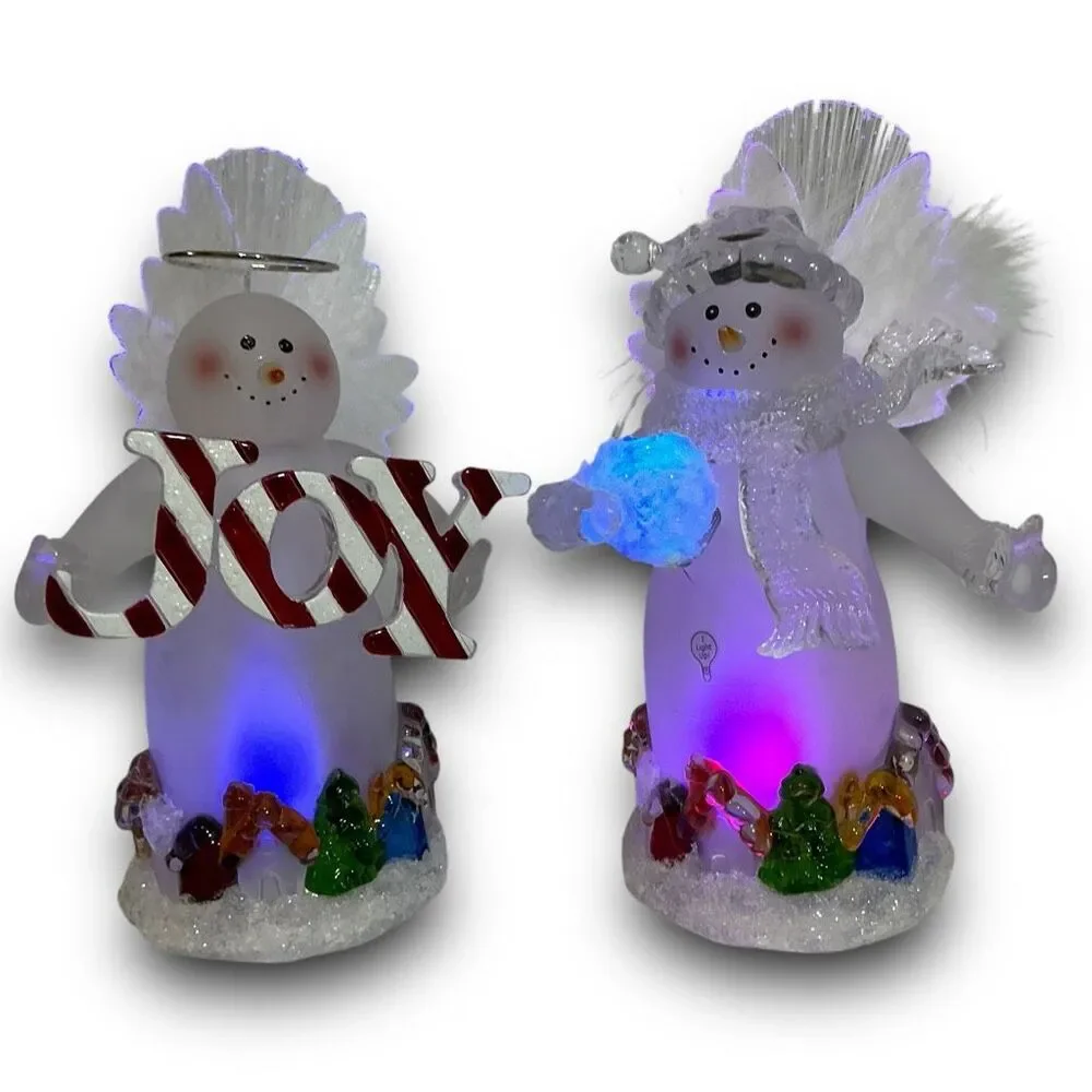 Acrylic Frosted Lighted Snowman Color Changing Christmas Figurines